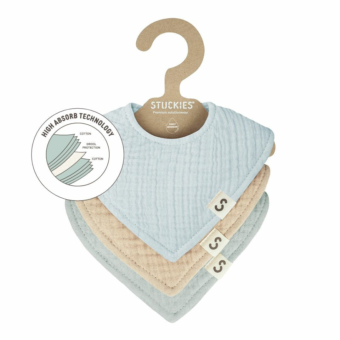 Stuckies Högabsorberande haklappar | 3-pack - Cloud
