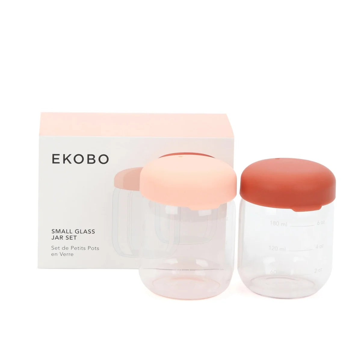 Matförvaringsburk i borosilikatglas 180 ml - Rouge / terrakotta