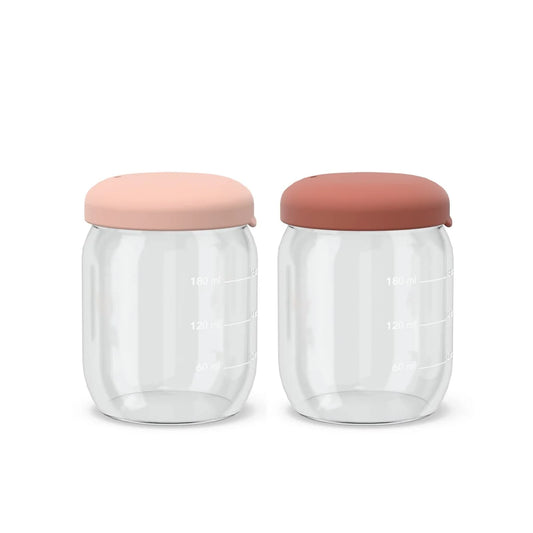 Matförvaringsburk i borosilikatglas 180 ml - Rouge / terrakotta