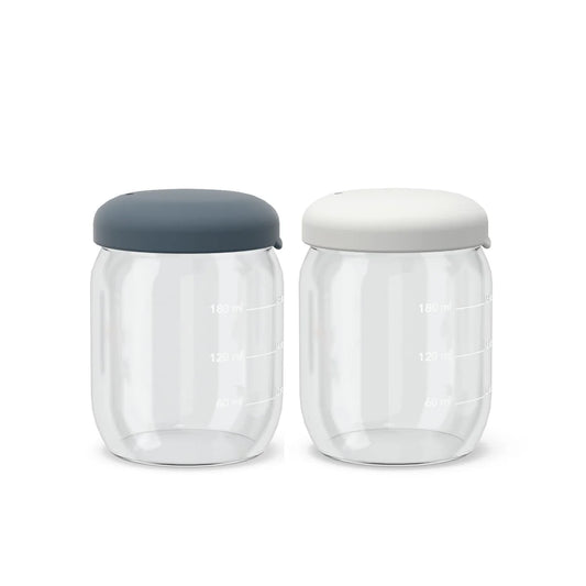 Matförvaringsburk i borosilikatglas 180 ml - Moln / Storm