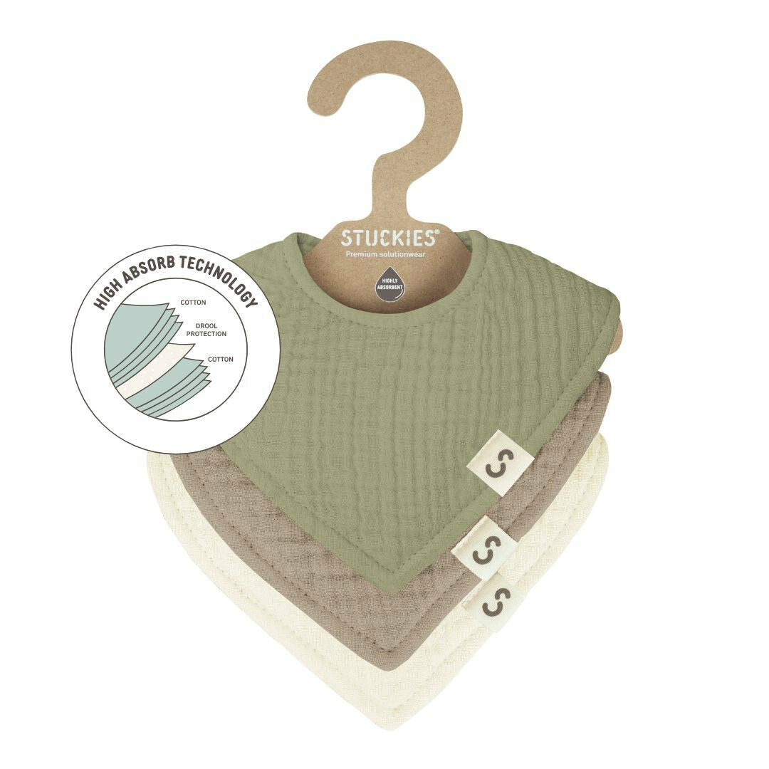 Stuckies Högabsorberande haklappar | 3-pack - Sage
