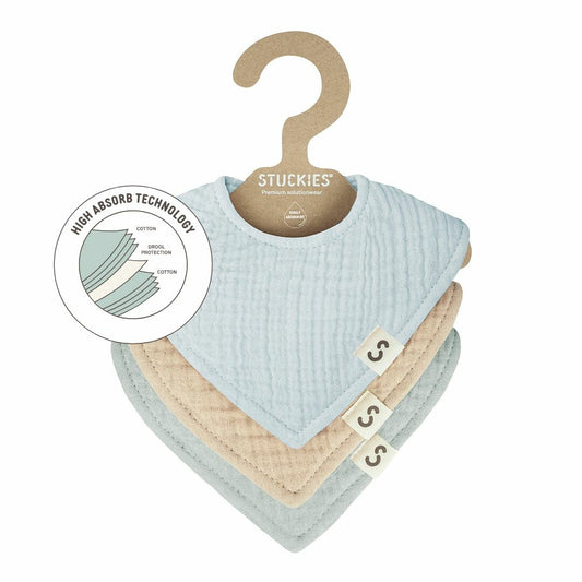 Stuckies Högabsorberande haklappar | 3-pack - Cloud