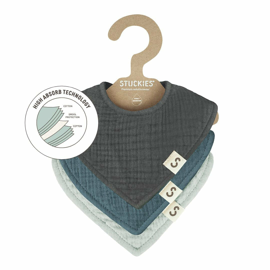 Stuckies Högabsorberande haklappar | 3-pack - Regn