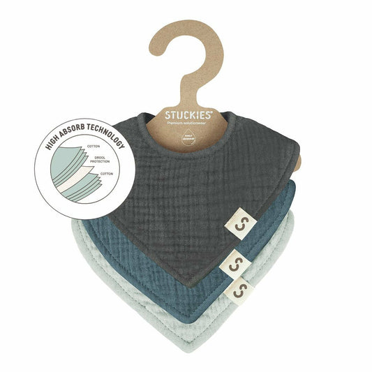 Stuckies Högabsorberande haklappar | 3-pack - Regn