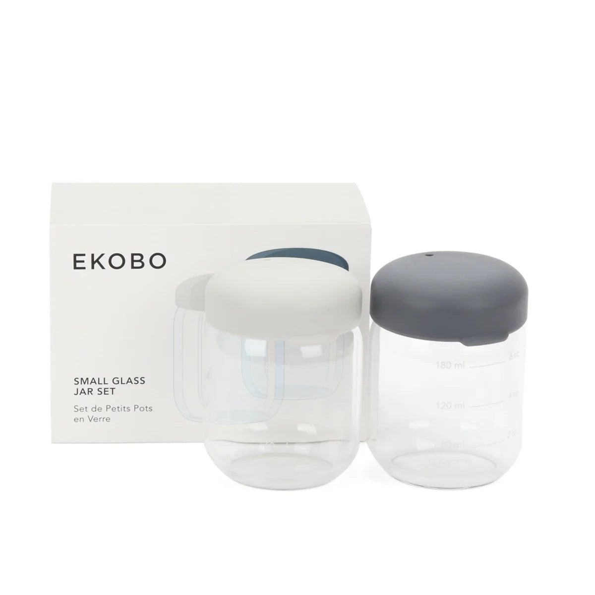 Matförvaringsburk i borosilikatglas 180 ml - Moln / Storm