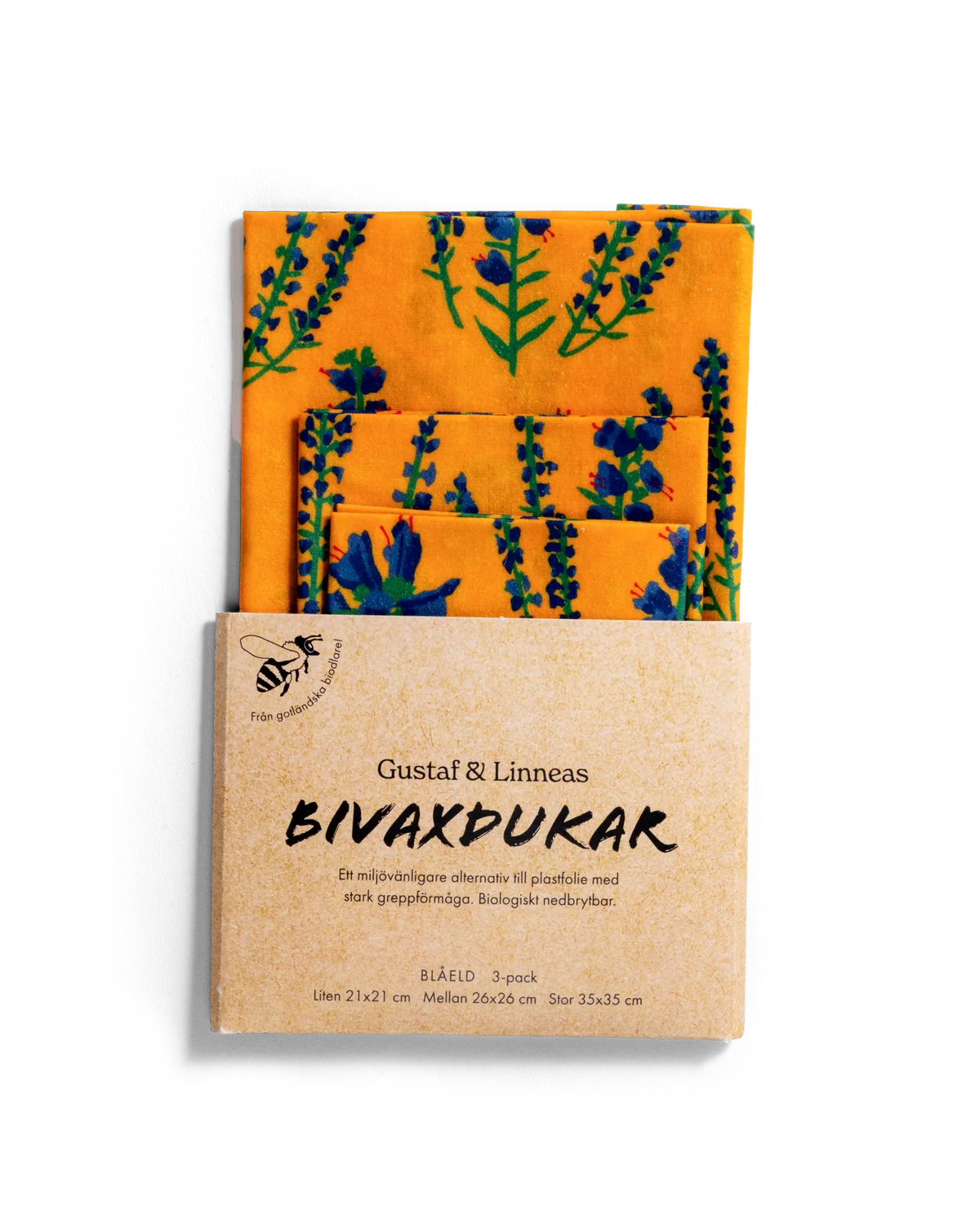 Bivaxdukar - Blåeld-Förvara mat naturligt, plastfritt och hållbart i vardagen